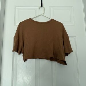 SHEIN Women’s Tan Ribbed Crop Top